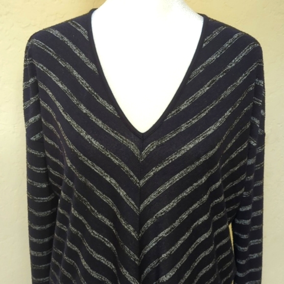 Rag & Bone Striped Hudson Vee Long Sleeve Tee Size Small - Picture 5 of 9